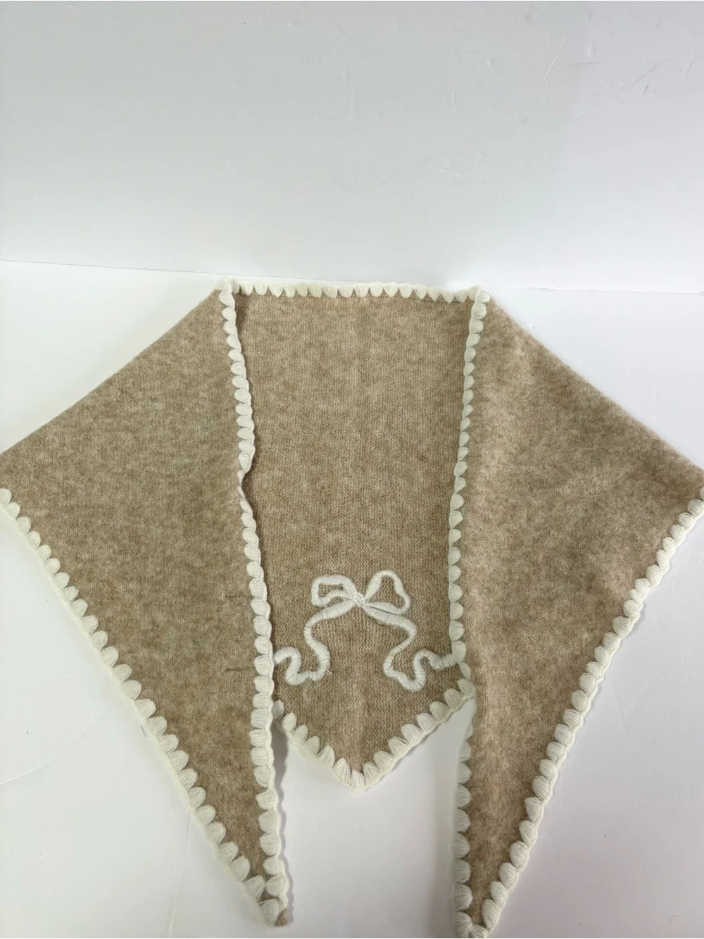 NWOT By Anthropologie Icon Embroidered Triangle Scarf